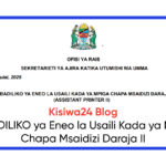 MABADILIKO ya Eneo la Usaili Kada ya Mpiga Chapa Msaidizi Daraja II