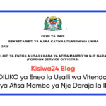 MABADILIKO ya Eneo la Usaili wa Vitendo Kada ya Afisa Mambo ya Nje Daraja la II