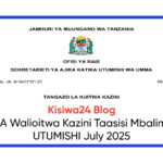 MAJINA Walioitwa Kazini Taasisi Mbalimabali UTUMISHI July 2025