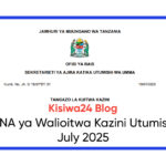 MAJINA ya Walioitwa Kazini Utumishi 19 July 2025