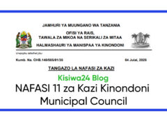 NAFASI 11 za Kazi Kinondoni Municipal Council NAFASI 11 za Kazi Kinondoni Municipal Council