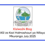 NAFASI za Kazi Halmashauri ya Wilaya ya Mkuranga July 2025