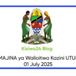 PDF MAJINA ya Walioitwa Kazini UTUMISHI 01 July 2025