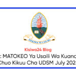 PDF MATOKEO Ya Usaili Wa Kuandika Chuo Kikuu Cha UDSM July 2025