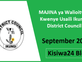 MAJINA ya Walioitwa Kwenye Usaili Ikungi District Council September 2025