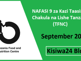 NAFASI 9 za Kazi Taasisi ya Chakula na Lishe Tanzania (TFNC) September 2025