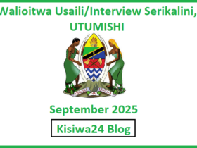 Walioitwa Usaili/Interview Serikalini, UTUMISHI