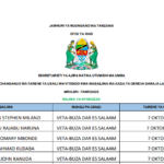 MCHANGANUO Wa Tarehe Ya Usaili Wa Vitendo Kada Ya Dereva Daraja La II Majina Ya Nyongeza