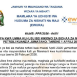 EWURA Bei Mpya Za Mafuta Petroli April 2026